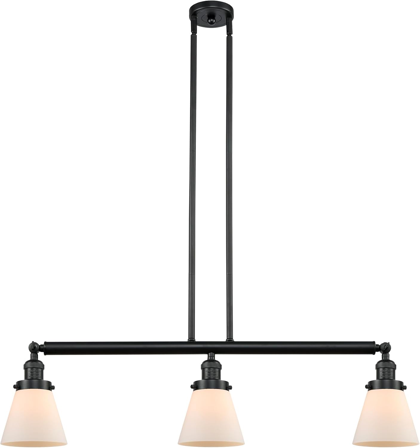 Innovations 213-BK-G62 Transitional Three Light Island Pendant from Franklin Restoration Collection in Black Finish, 6.00 inches