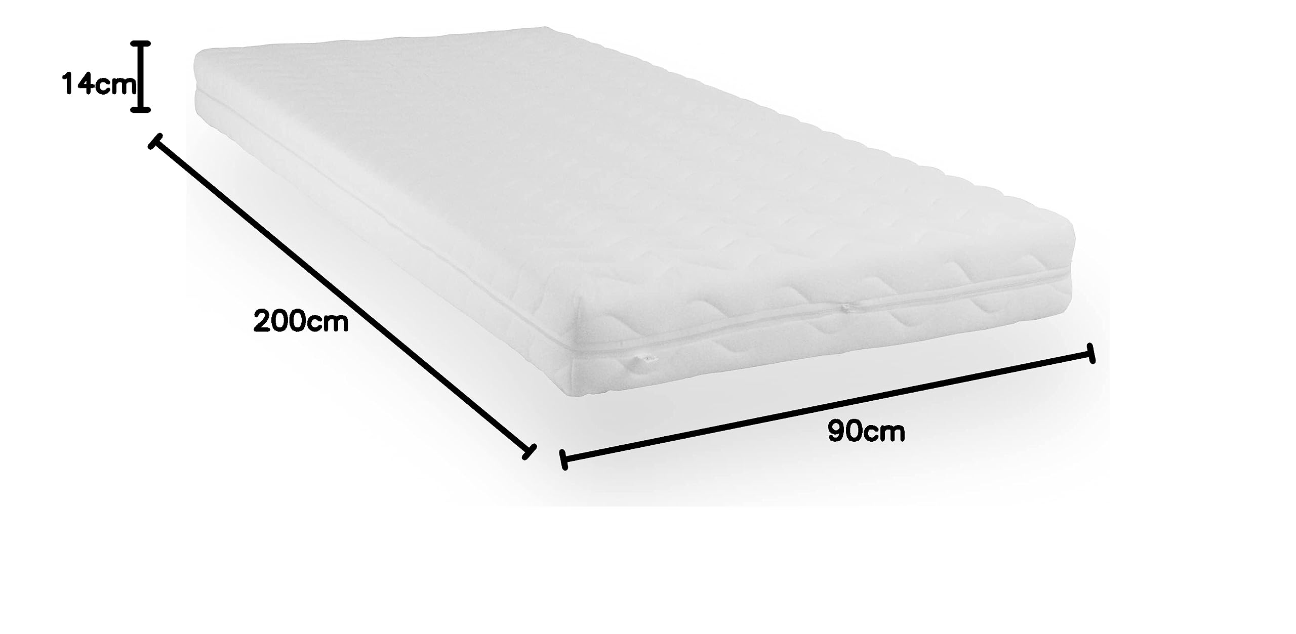Schaumstoff Kindermatratze 90x200 cm Sunrise Plus. Orthopädisch, formstabil für gesunden Schlaf. Allergiker geeignet. H2