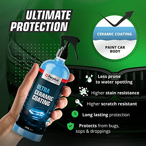 Perplus Waterless Car Wash And Wax Ceramic Coating For Cars Detail Spray Cleaner Top Coat Polish Protection Waterless Car Wash Spray Ceramic Quick Detailer Car Cleaning Spray - 8 Oz #TOP6
