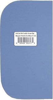2 Pieces Iron-On Canvas Repair Patches 5 x 5 Inch, Light Blue Compare to Bondex