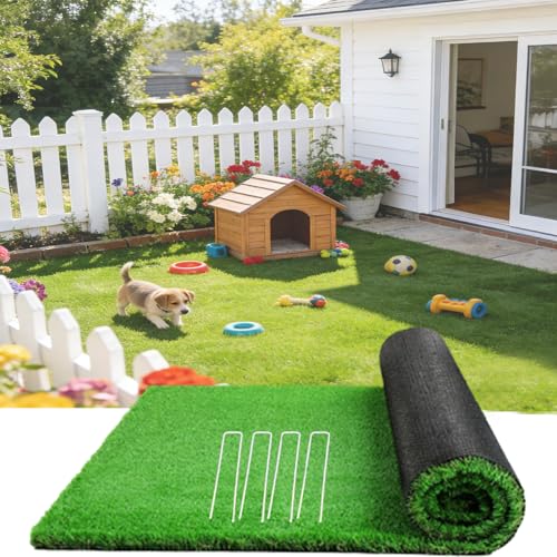 MEXYAT Superior Artificial Grass Indoor Outdoor Area Rug,6x20 FT Faux
