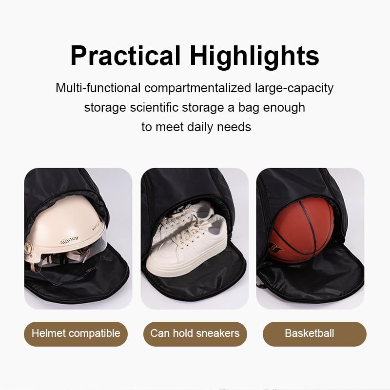 Sports Drawstring Backpack, Waterproof Swim Gym Bag for Women&Men, String Basketball Pack with Shoes Compartment, Black3