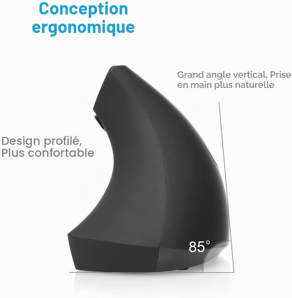 souris ergonomique verticale – vue détaillée