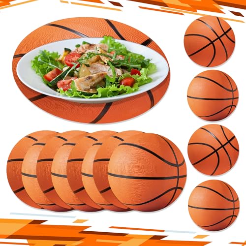 30 PCS Basketball Themed Disposable Placemats, Sports-Inspired Tableware for Holidays, Parties, Home Kitchens, and Dining Table Decor