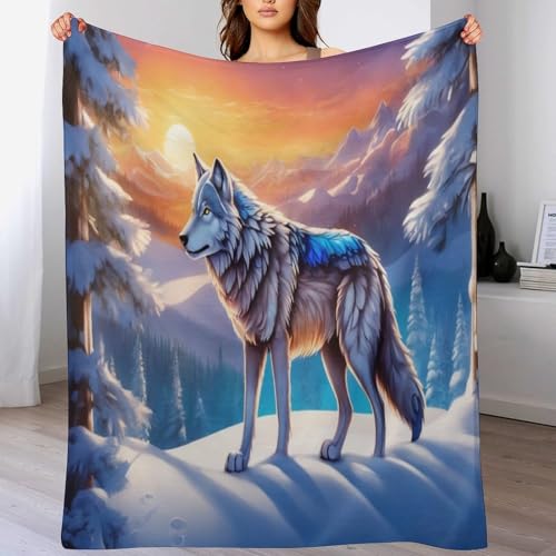 Couverture loup plaid chaud flannel pour vos soirées ciné