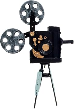 Old Modern Handicrafts Vintage Movie Projector Metal Model - Handmade from Metal - 8.5L x 3W x 12.5H Inches