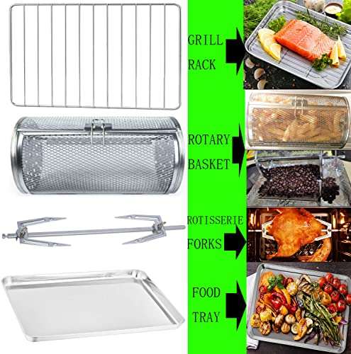 More Taste Air Fryer Toaster Oven Combo Large Countertop Convection Baking Oven 1400W 32Qt Roaster, Rotisserie, Dehydrator Plus Rotating Basket & Recipe, Black, Fits 12"Pizza, 6 Lbs Chicken,12 Slice Toast #TOP6
