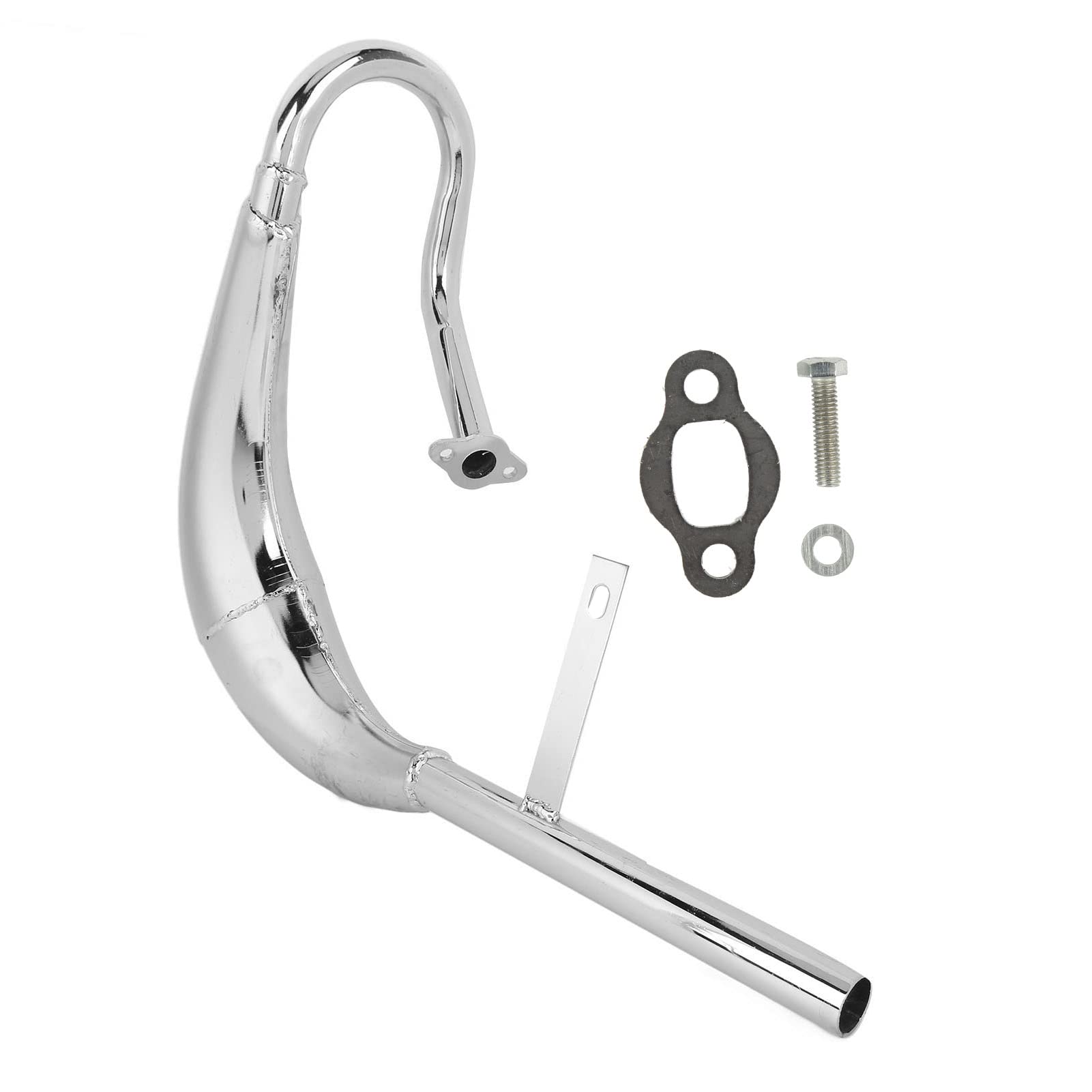 Motorrad-Auspuffrohr Schalldämpfer 40mm Aluminiumlegierung Geräuschreduzierung Elektrofahrrad Auspuffrohr mit Dichtung Silber