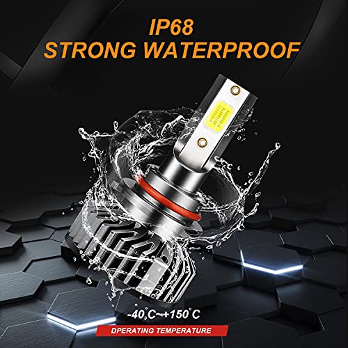 Fit For Jeep Grand Cherokee (2014-2018) Led Headlight Bulbs, 300% Brightness 9005 High Beam + H11 Low Beam + H11 Led Fog Light Bulbs Combo, 6000K Cool White Light, Plug-N-Play Led Headlamps, Pack Of 6 #TOP2