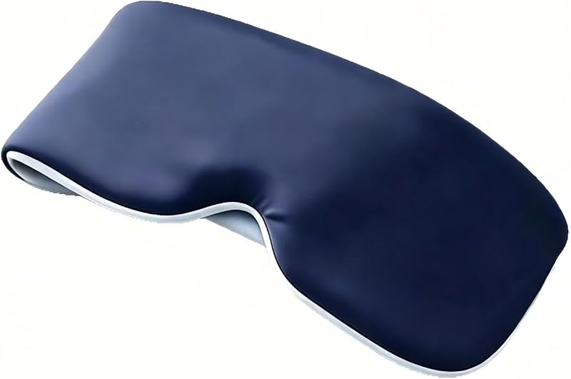 Máscara de dormir con peso para mujeres y hombres, máscara de ojos de presión suave con terciopelo cálido reversible y lados de seda de hielo refrescante, venda de bloqueo de luz para sueño profundo, viajes y siestas (azul)