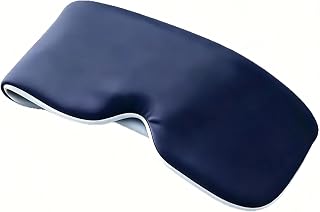 Máscara de dormir con peso para mujeres y hombres, máscara de ojos de presión suave con terciopelo cálido reversible y lados de seda de hielo refrescante, venda de bloqueo de luz para sueño profundo, viajes y siestas (azul)
