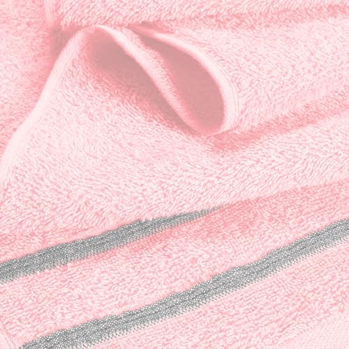 MyOwn Ultra Soft 3 Pack Cotton Towel Set, Contains a Bath Towel 28x55 inch, a Hand Towel 16x24 inch & Wash Coth 12x12 inch, Ideal Everyday use, Compact & Lightweight - Pink, 71686