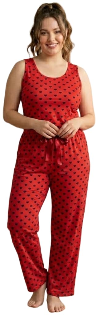 ayvina Women Sleeveless Nightsuit Top & Lower Set – Cotton Night Suit for Women, Soft Breathable Sleepwear Set, Ladies Pyjama Set, Summer Nightwear, Night Suit for Womens-picture-33