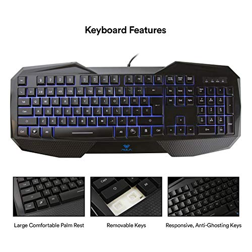 Aula LED Backlight Wired Gaming Keyboard (On Fire SI-859)