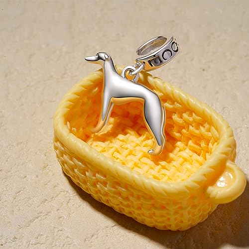 Image of GNOCE Pet Dog Bowl Bead Charm For Women, S925 Sterling Silver Bead Charm NecklaceBracelet for Her, Jewelry Gift