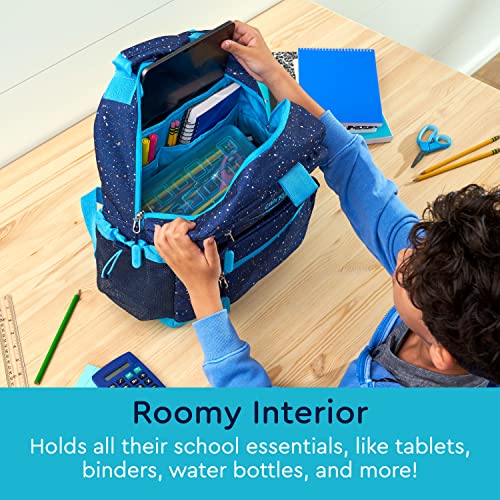 Bentgo® Kids Backpack - Confetti Designed Lightweight 14” Backpack For School, Travel & Daycare - Roomy Interior, Durable & Water-Resistant Fabric & Loop For Lunch Bag (Confetti Edition - Abyss Blue) #TOP1