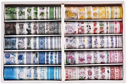 100 Rolls Washi Tape Set, NogaMoga Decorative Masking Tapes, Craft Supplies for Arts, DIY Crafts, Bullet Journals, Planners, Scrapbooking, Wrapping