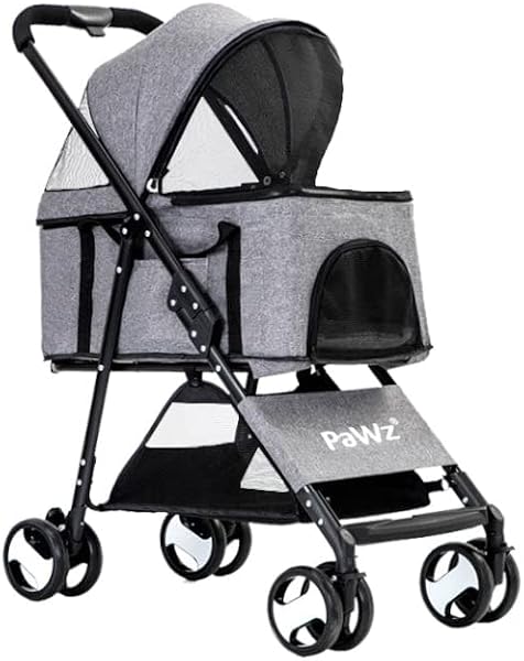 PaWz Large Pet Stroller Grey Detachable Design