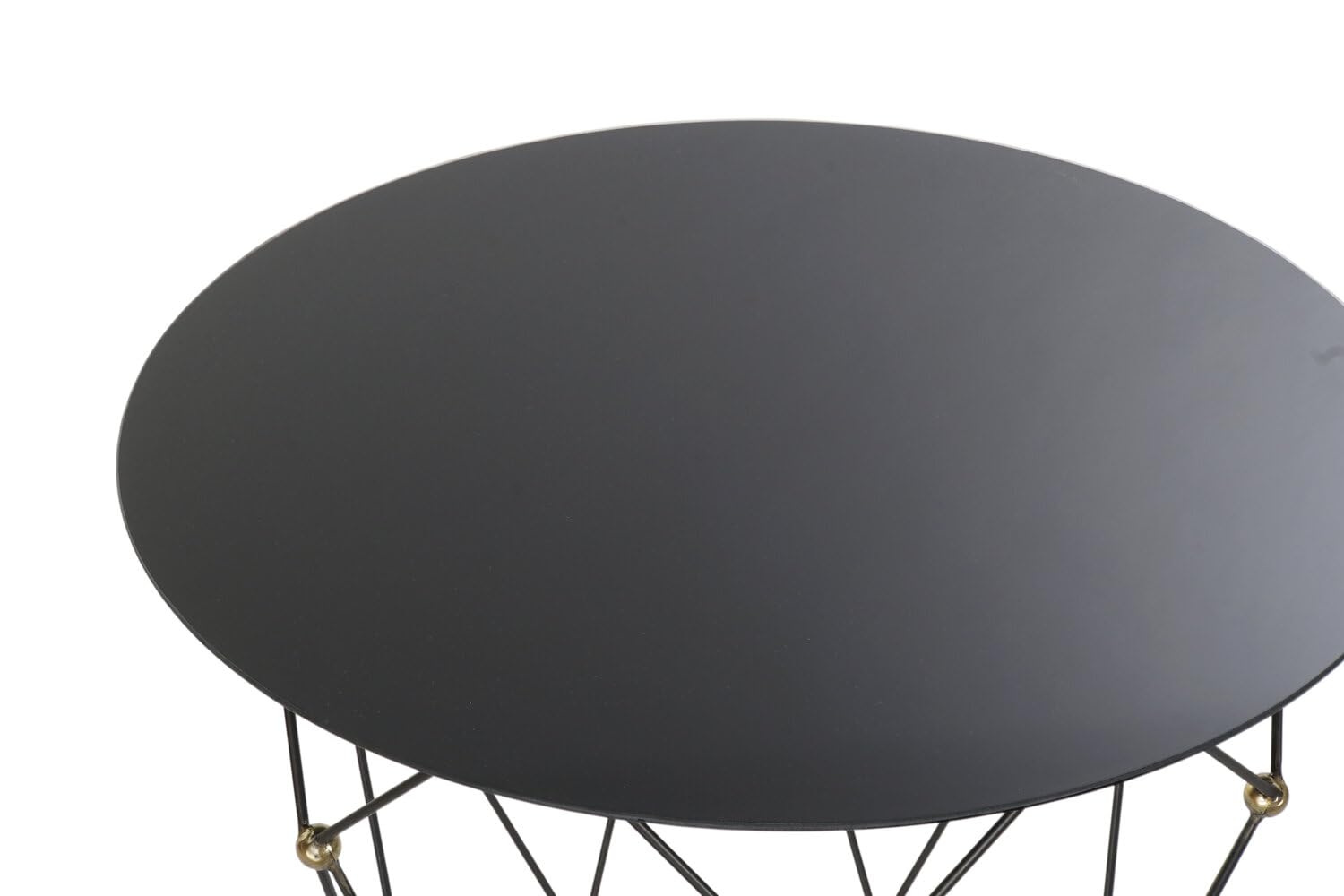 MESITA AUXILIAR METAL CRISTAL 70X70X60 NEGRO_ AlexandreHouse