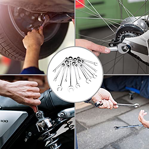 Seketman Ratcheting Combination Wrench Set, 72 Teeth, 12 Point, Metric, 9-Piece, 8-17Mm, Chrome Vanadium Steel #TOP6