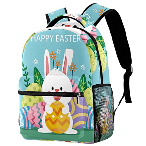Mochila al aire libre con estampado de conejo de pascua para viajes 1