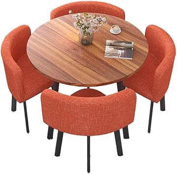 Round Dining Set Dining Table Set Round Cafe Table Dining Table Set for Dining Room and Kitchen Apartment Living Room Creative Decoration Dining Table Simple Casual Office Negotiations Cafe Table Modern Design Table and Chair Set Home Kitchen Table Dining Color 3