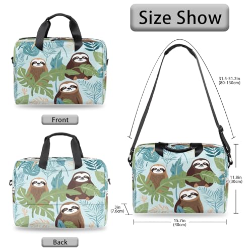 Bolso para portátil de 16 pulgadas con diseño Tropical Sloth miniatura 5