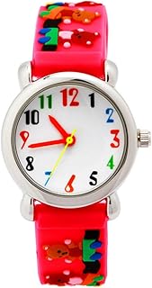 Relógio digital infantil, presente para menino, presente para crianças, relógio de pulso para crianças, relógio de pulso com desenho de desenho animado para crianças, vermelho, ponteiro, plástico, redondo, para crianças, presente para crianças, Vermelho, 20X3CM, Centímetros