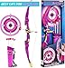 Liberty Imports Kids Bow and Arrow Set - LED Light Up Archery Toy Set with 6 Suction Cup Arrows, Target, Quiver - Indoor and Outdoor Target Practice for Girls (Pink)