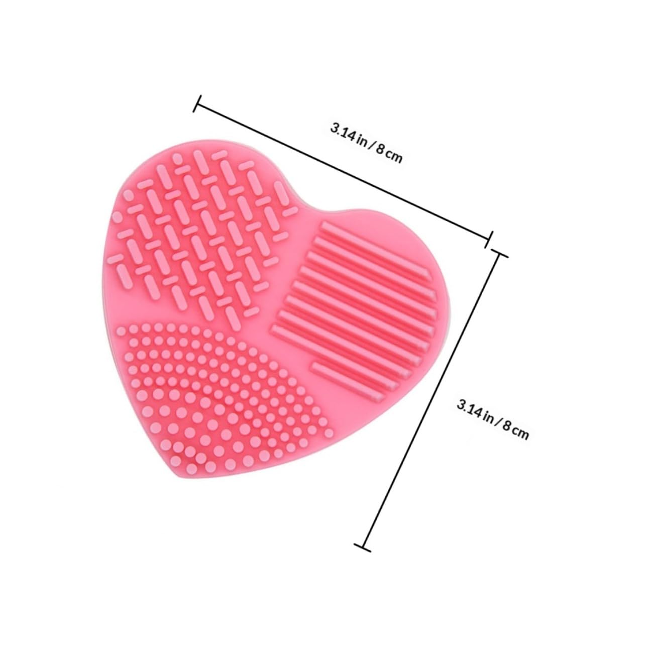 6pcs Silicone Makeup Brush Cleaning Pad Heart Shape Brush Cleaner Mat for Makeup Tools