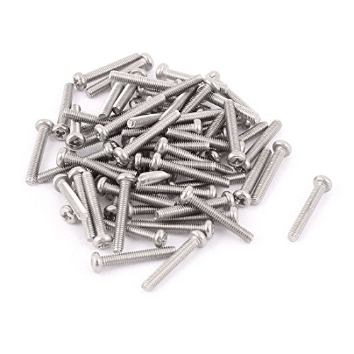 Sourcing map M2.5 x 16mm 304 Acciaio Inox Phillips...