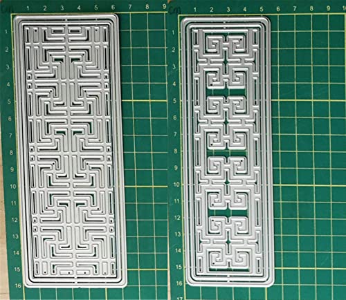 Ammsochy Cut Dies Set Of 2 Square And Round Lace Frames Diy Crafts For Paper Card Making Metal Scrapbooking Cutting Tools Album Arts Embossing Template (Chinese Style Frame Set) #TOP5