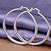 Women Fashion 925 Sterling Solid Silver Ear Stud Hoop Earrings Wedding Jewelry