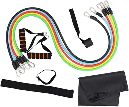 Combo de Elástico Extensor para Exercícios Funcionais - 11 Peças, Resistência até 100 Libras, Ideal