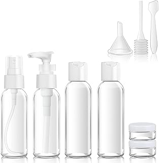 10 Pcs Travel Bottles Set for Toiletries, 50 ml Leak Proof Refillable Squeezable Containers with Clear Storage Bag for Cosmetic and Toiletries, Colorful