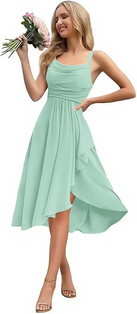 Chiffon Bridesmaid Dresses for Women 2025 Aline Square Neck Formal Evening Party Dress