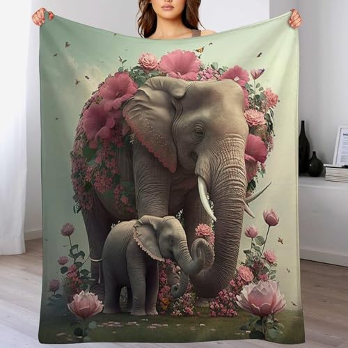 Couverture plaid éléphant douillette pour éliminer les frissons nocturnes