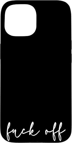 Miniatura 10 de Funda negra cursiva para iPhone 13 Pro Fuck Off con marco dorado bohemio