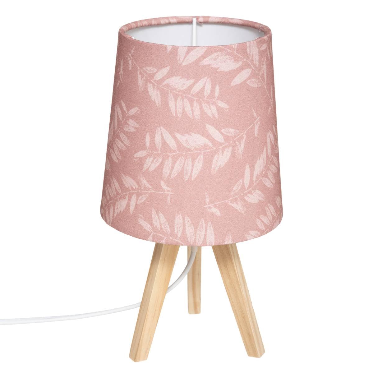 Atmosphera Lampe trépied Bois déco Rose Blanc Chambre enfant