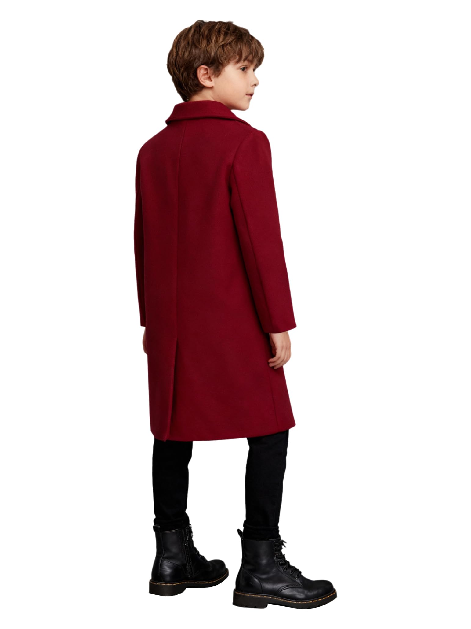 Garçon Elegante Manto Caldo Trench Coat Giacca A Doppio Spallone Blouson Abito Inverno Party Giletta