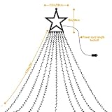 HOSPAOP Łańcuch świetlny LED, zewnętrzny, biały, 320 diod LED, oświetlenie bożonarodzeniowe, z 8 trybami świecenia, wodoszczelny, na imprezę, do ogrodu, na drzewo, na Boże Narodzenie