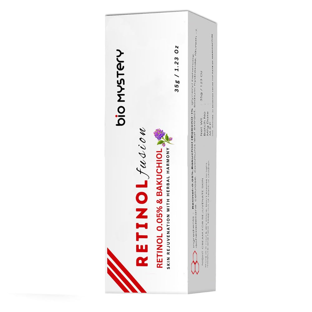 Bio Mystery Retinol 0.05 Fusion Cream With Bakuchiol Vitamin A Fine Lines, Sun Spots, Anti-Aging (35 Gram / 1.23 Oz)