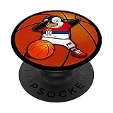 Dabbing Pinguin Serbien Basketball-Fans Mannschaft Serbische PopSockets mit austauschbarem PopGrip
