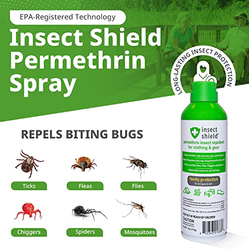 Insect Shield Premium Permethrin Spray Insect Repellent For Ticks, Fleas, Flies, Mosquitoes For Clothing, Gear, Tents, Last Up To 60 Days, Clear (6 Oz Aerosol) #TOP2