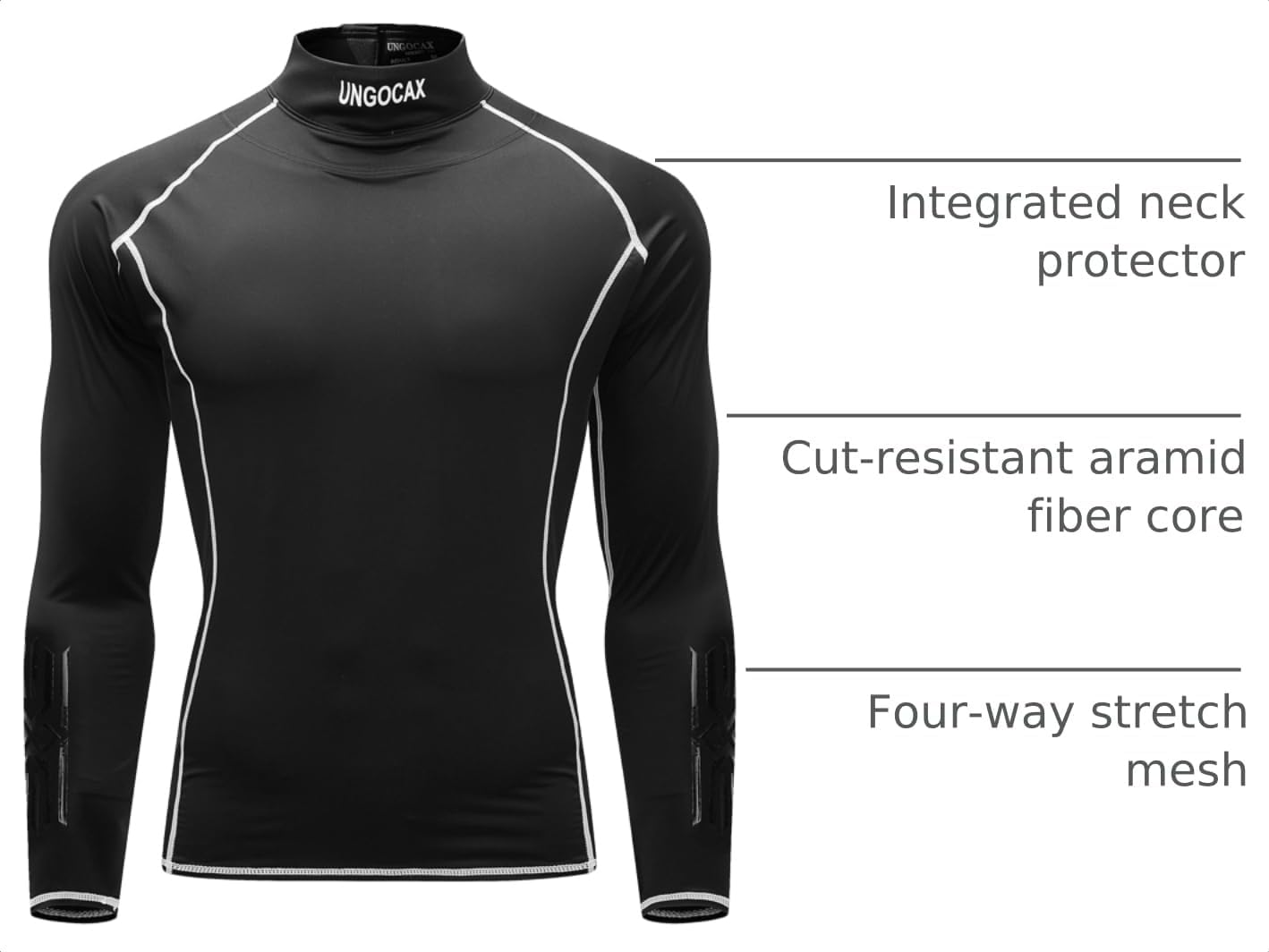 Hockey Shirt with Neck Guard for Adult and Youths,Long Sleeves Compression Shirt with Integrated Neck Guard
