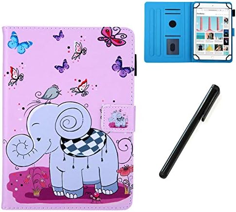 HereMore Universal Case for 10.1 Inch Tablet with Pen, Leather Stand Cover Protective Shell for Fusion5 10.1, iPad 10.2", Samsung Tab A 10.1/S2 9.7", Huawei MediaPad T3 10, Lenovo Tab E10, Cat