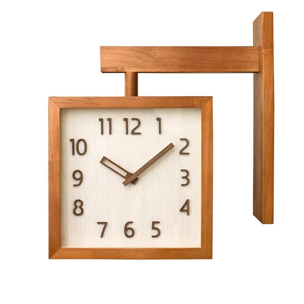 Horloge double face en bois massif pour savourer chaque instant en famille au salon