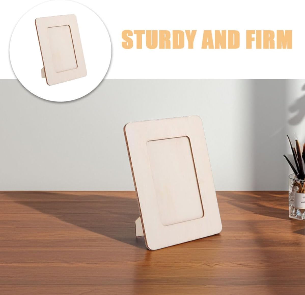 Cabilock Tabletop Wooden Picture Frames 2pcs with Stand for DIY Crafts
