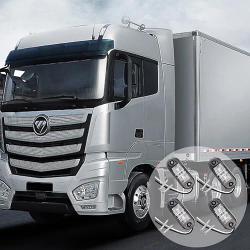 4 PCS Blanc IP65 12 V/24 V Ovale LED latérales Feux, Ovale Avant et Arrière, Feu de Position pour Camion, Remorque, Van, Caravane, Bus,LED Feux de Marquage Latéral, Haute Visibilité et Étanchéit – vue 3