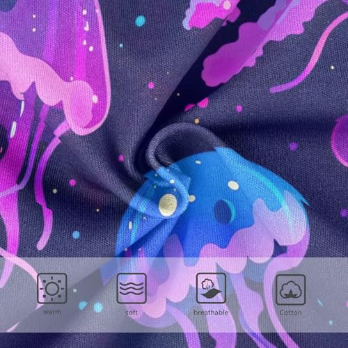 Toddler Girl Panties, Cute Jellyfish Purple Girls' Cotton Brief Underwear, 2T–8 Years3